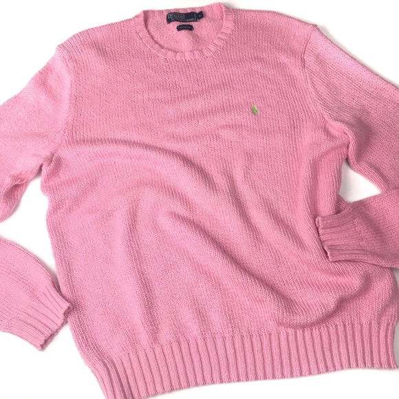 mens pink polo sweater